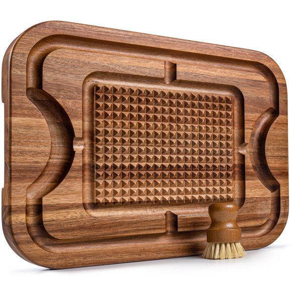 Modera Large Acacia Wood Cutting Board Premium Butcher Block for Carving Meat With Deep Juice